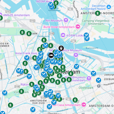 Amsterdam Google Map Pins showcasing places to go